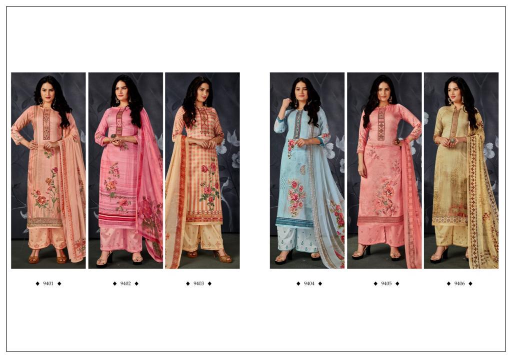 Viraa Pehlu Latest Heavy Designer Feastive Wear Jam Digital Printed Embroidery Work Top And Chiffon Dupatta Dress Material Collection
